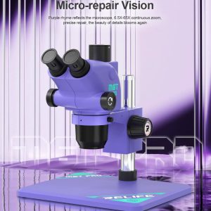 RELIFE RL-M6T Pro-B11 Trinocular HD stereo microscope 6.5~65x continuous zoom (violet)