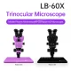 Luban LB-60X 6~60X Trinocular Stereo Microscope Support Diopter Adjustment for PCB Soldering Repair