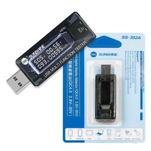 SUNSHINE SS 302A USB TESTER COMPATIBLE QUICK CHARGE 2.0 AND 3.0