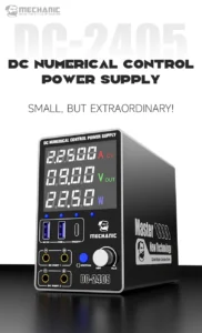 Mechanic DC2405 Dual Channel DC Power Supply 24V 5A PD QC Fast Charging Overload Protection Intelligent Desktop Power Supply