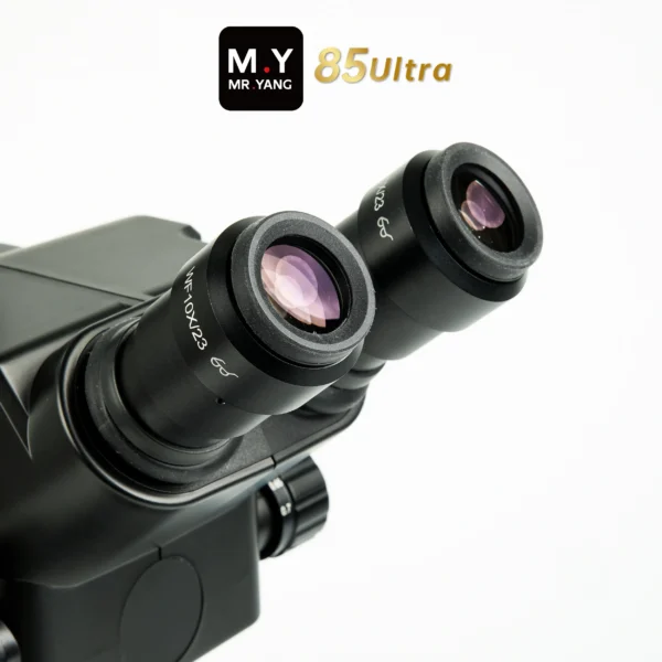 YCS Mr.Yang 85 Ultra trinocular stereo microscope view of eye lens