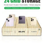 RELIFE RL 001B Pro Mobile Phone Storage Box Office Classroom 24 Grid Placement Rack Wooden Multi grid Mobile Phone Storage Box