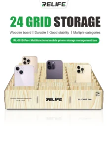 RELIFE RL 001B Pro Mobile Phone Storage Box Office Classroom 24 Grid Placement Rack Wooden Multi grid Mobile Phone Storage Box