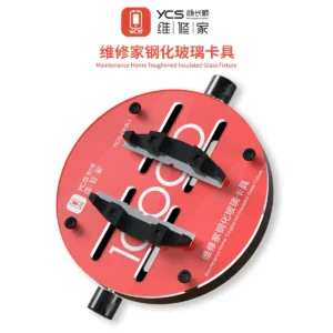 YCS GHKJ Tempered Glass Fixture for Phone Motherboard PCB Planting Tin Repair Heat Resistant Clamping Tool with Hidden Screws