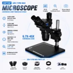 SOPTOP Microscope 71Pro Max 6.7-45x Continuous Zoom, Anti-Dizziness, True Trinocular Vision, Electronic Repair and Testing
